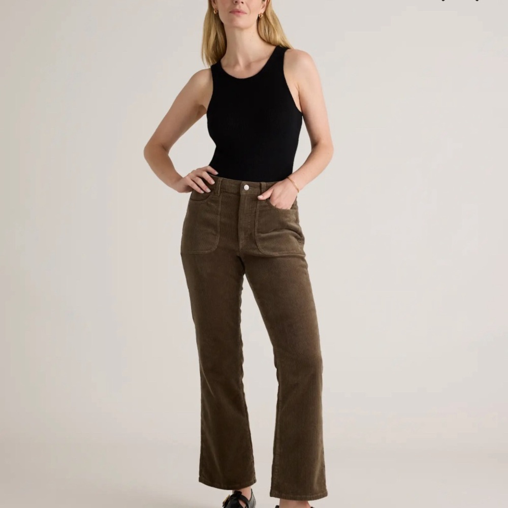 Green Corduroy Flare Pants